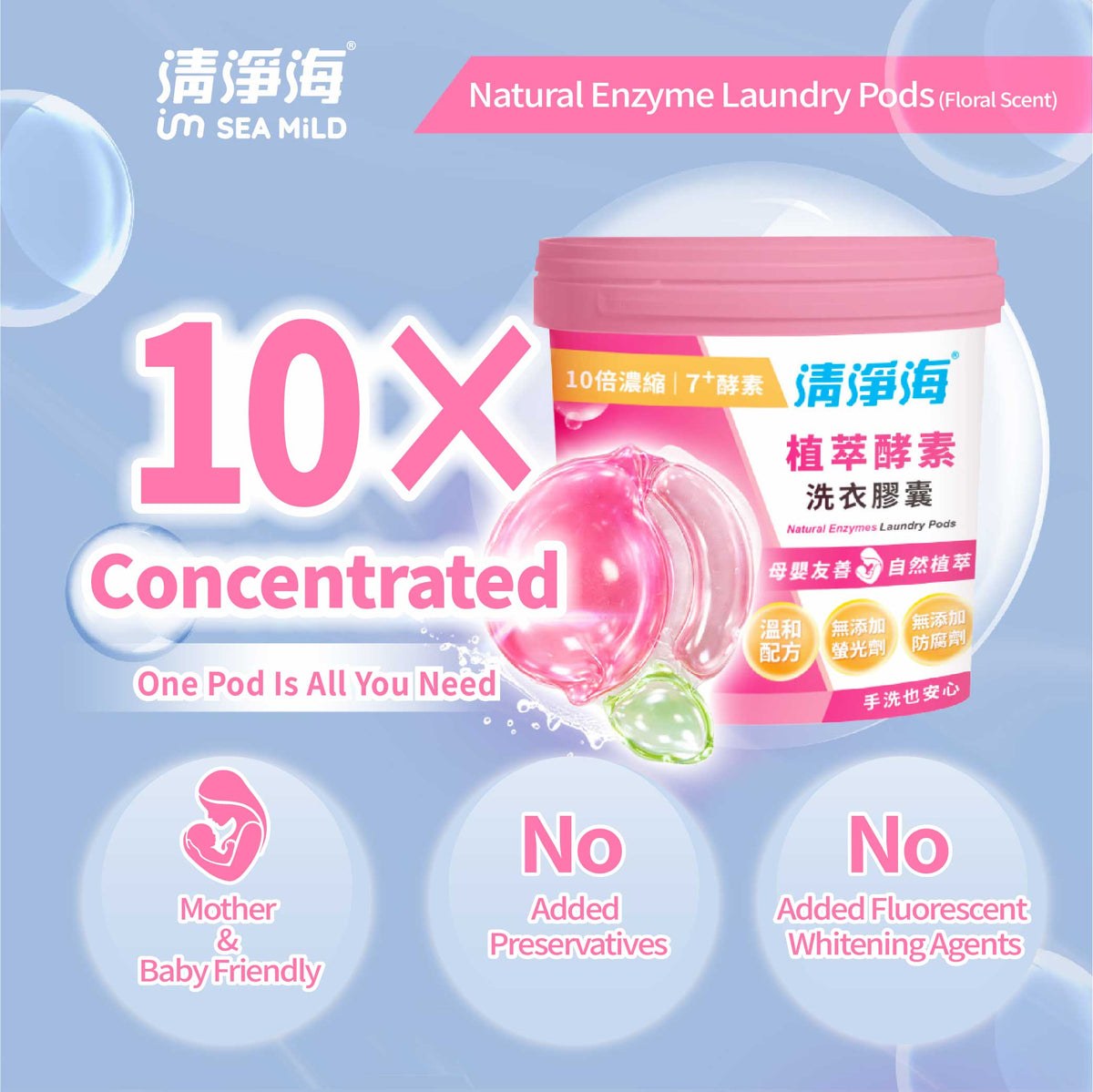 Sea Mild Peach-Shaped Enzymes Laundry Pods (40 pcs) Late Oct Preorder