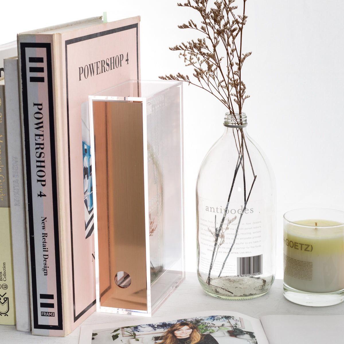 Moosy Life Moonlight Rose Gold Dust Proof Jewelry Organize Box