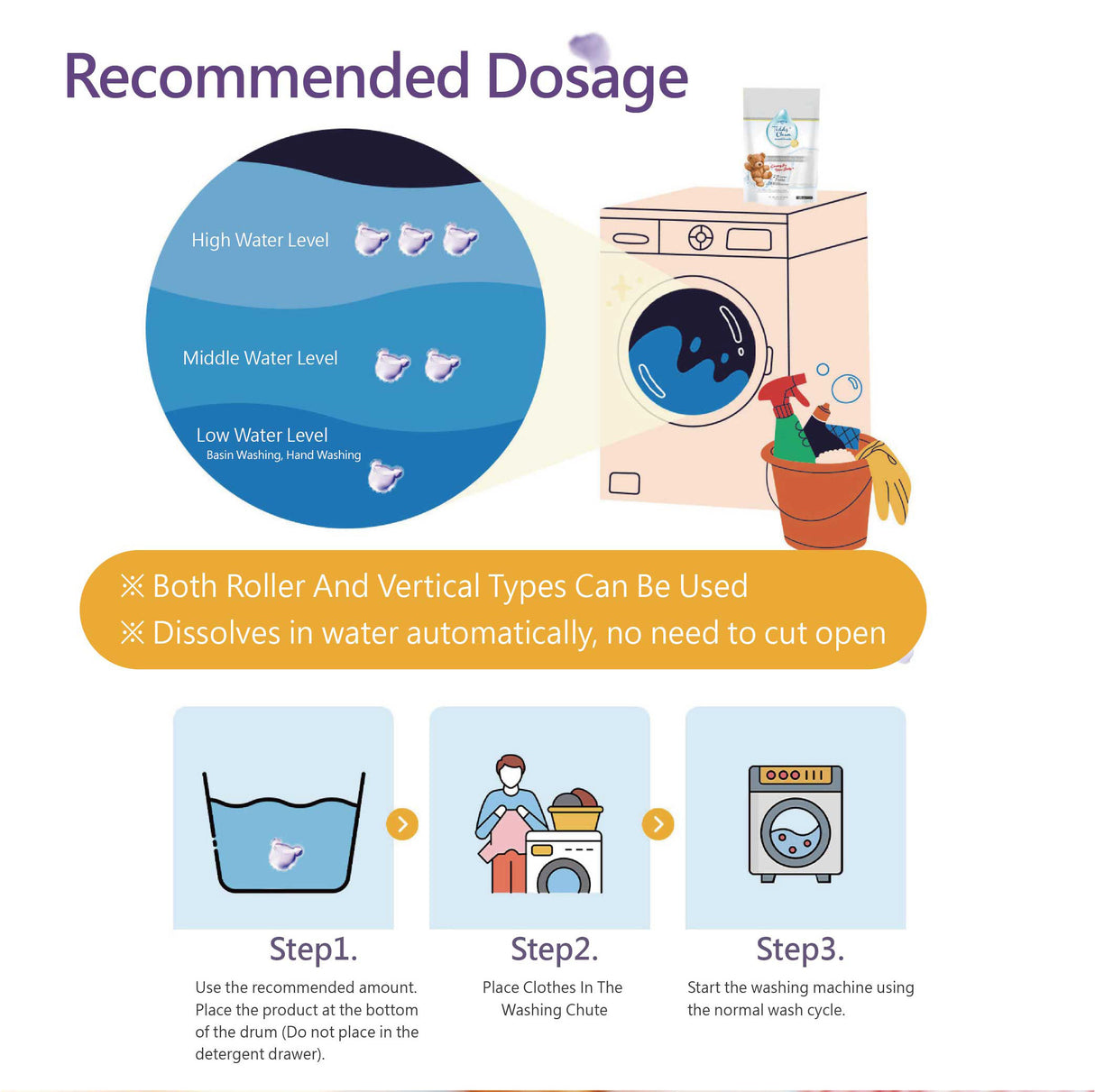 Sea Mild Teddy Antibacterial Enzymes Laundry Pods (5g x 30 pcs)