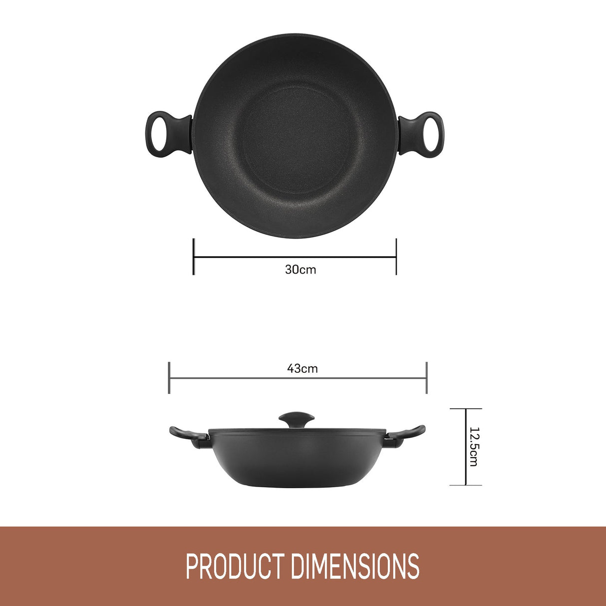 ESSTEELE - Per Domani Ceramic Induction Covered Wok 30cm