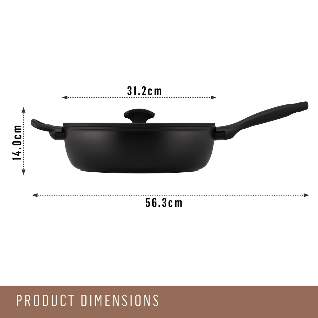 ESSTEELE - Per Domani Ceramic Induction Covered Sauté with Helper Handle 30cm/5.5L