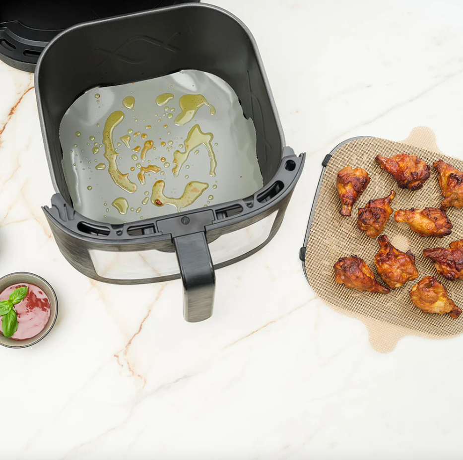 NoStik Silicone Fibreglass Square Air Fryer Liner Set of 2