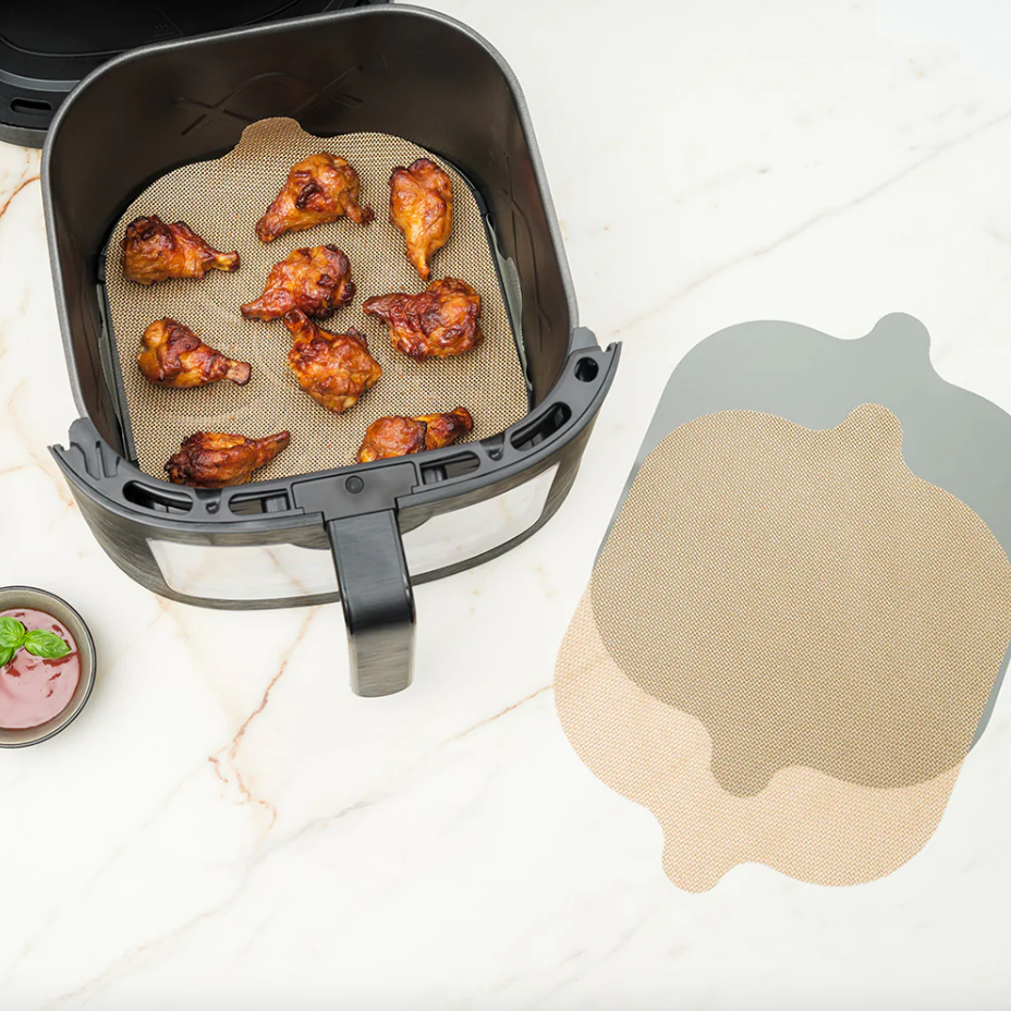NoStik Silicone Fibreglass Square Air Fryer Liner Set of 2