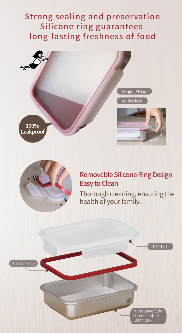 JIA - Microwave Safe SS Food Container 10 pcs Combo with Free silicon Lids