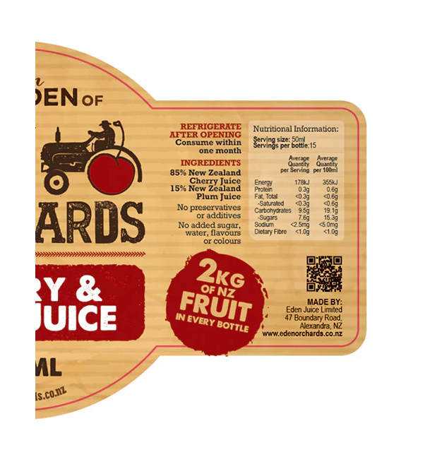 Eden Orchards Pure Juice Cherry Plum Mix 750ml