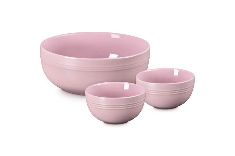 Le Creuset Serenity Serving Bowls Set of 3 (Sugar Pink)