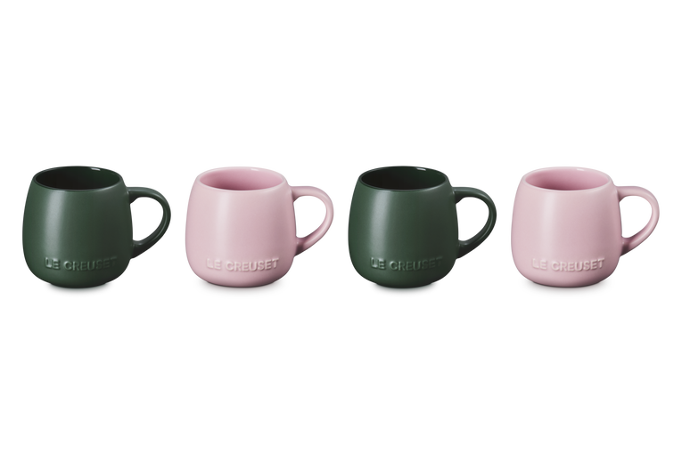 Le Creuset Serenity Mugs Set of 4 (Forêt / Sugar Pink)
