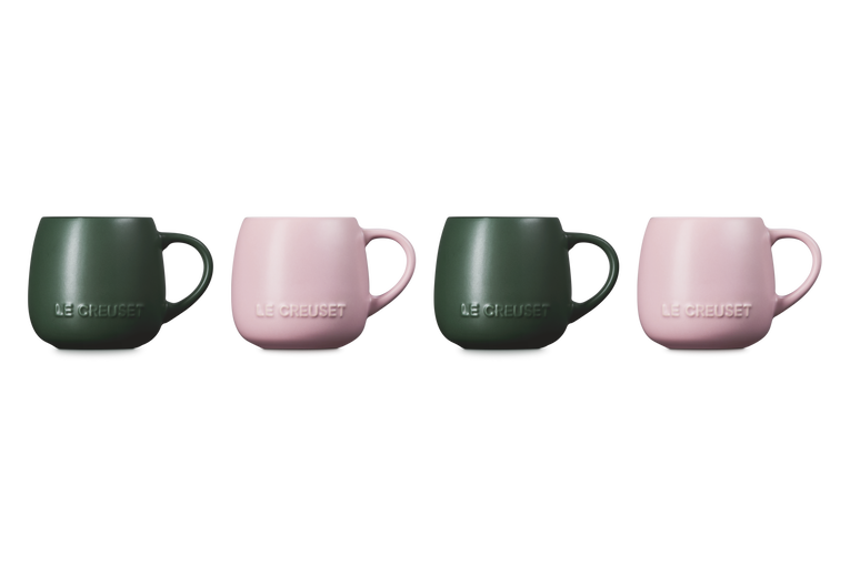 Le Creuset Serenity Mugs Set of 4 (Forêt / Sugar Pink)