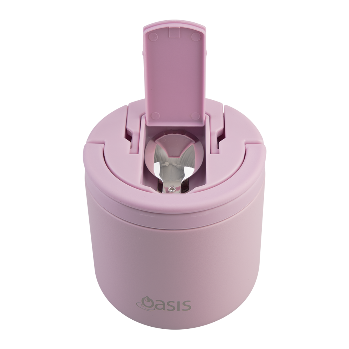 OASIS - Stainless Steel Double Wall Insulated Food Pod Flask w/ Quick Release Lid & Spork 500ml