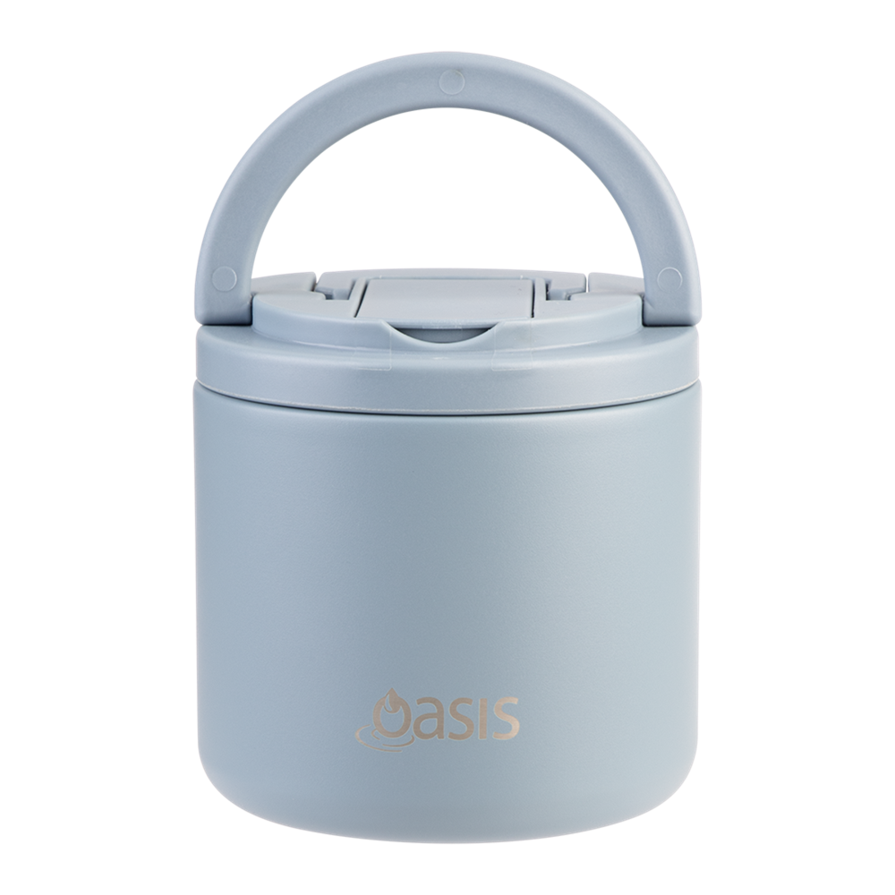 OASIS - Stainless Steel Double Wall Insulated Food Pod Flask w/ Quick Release Lid & Spork 500ml