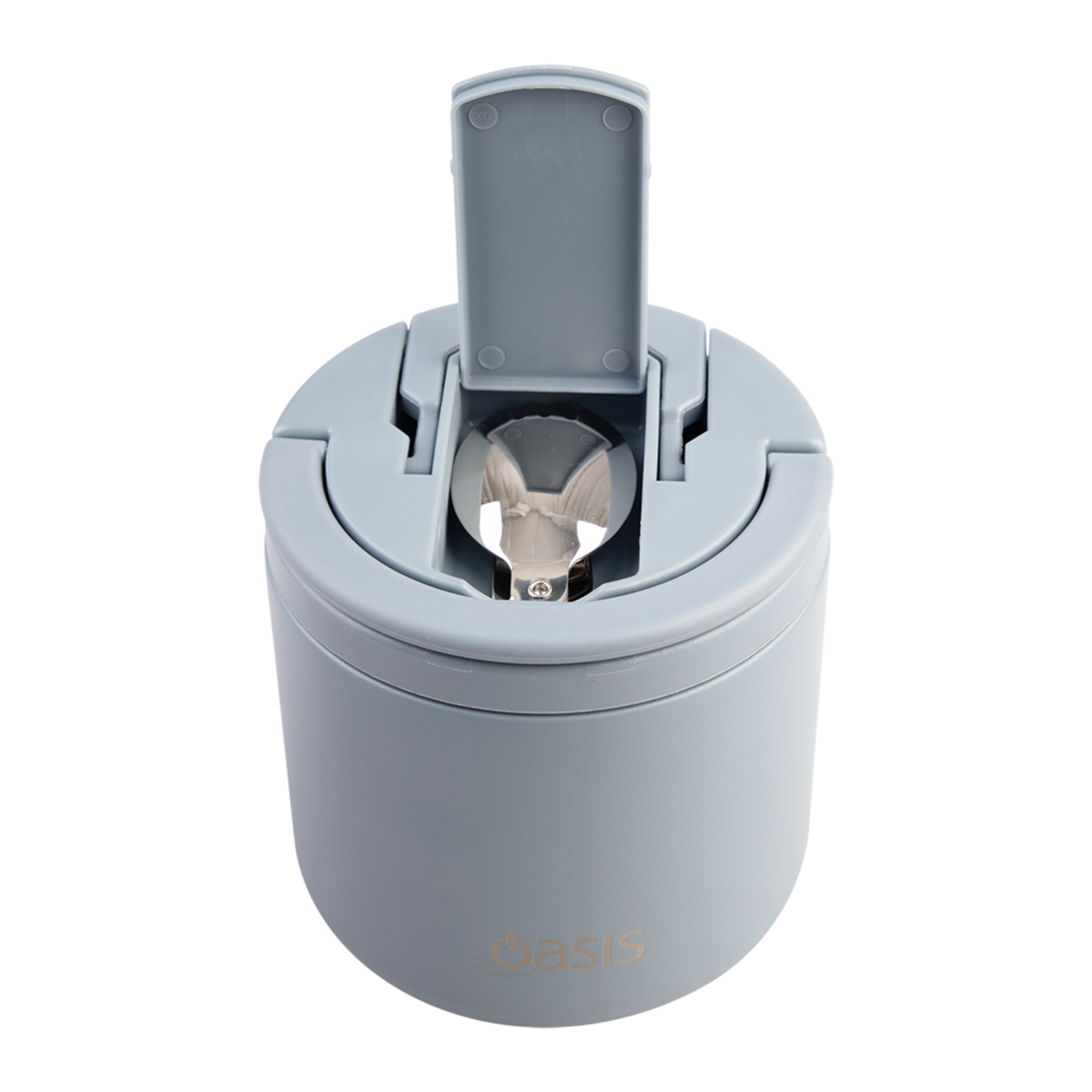 OASIS - Stainless Steel Double Wall Insulated Food Pod Flask w/ Quick Release Lid & Spork 500ml