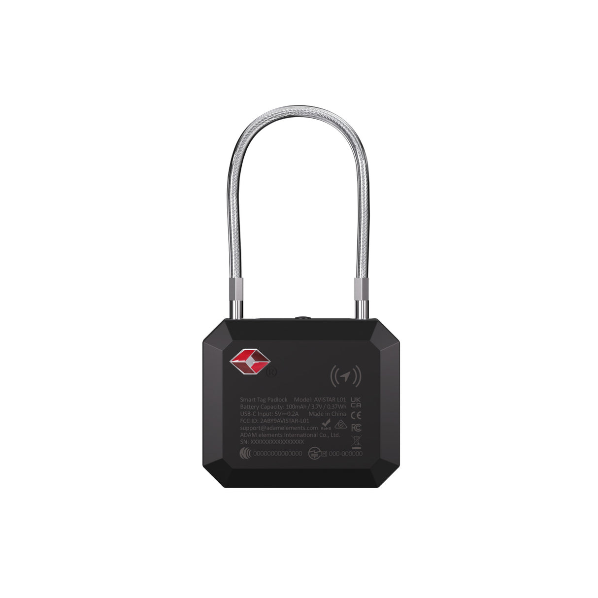 ADAM elements - AVISTAR L01 iOS & Android Compatible Smart Tag Padlock