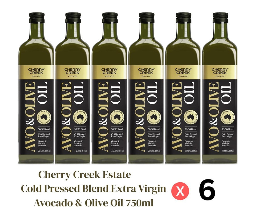 Cherry Creek Estate - Cold Pressed Signature Blend Extra Virgin Avocado & Olive Oil 750ml x 6 Bundle (Mid July Preorder)