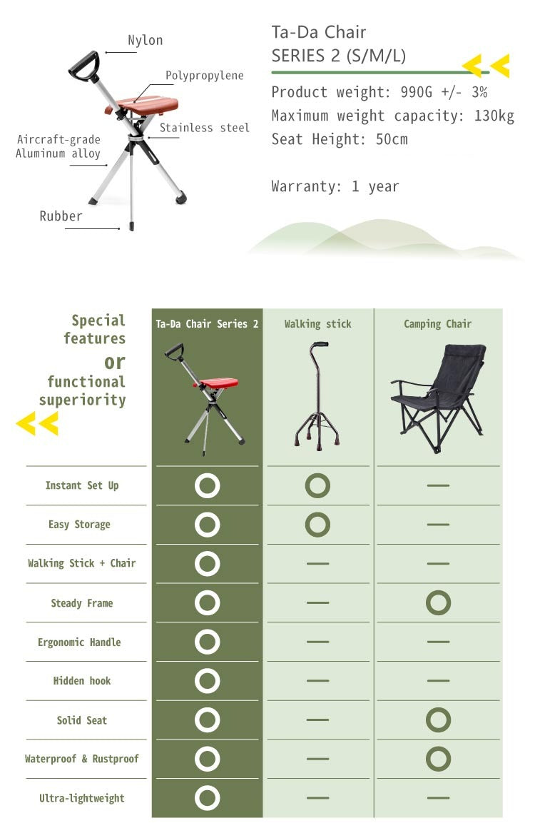 STEP2GOLD Ta-Da Chair Series 2 with FREE Carrying Bag