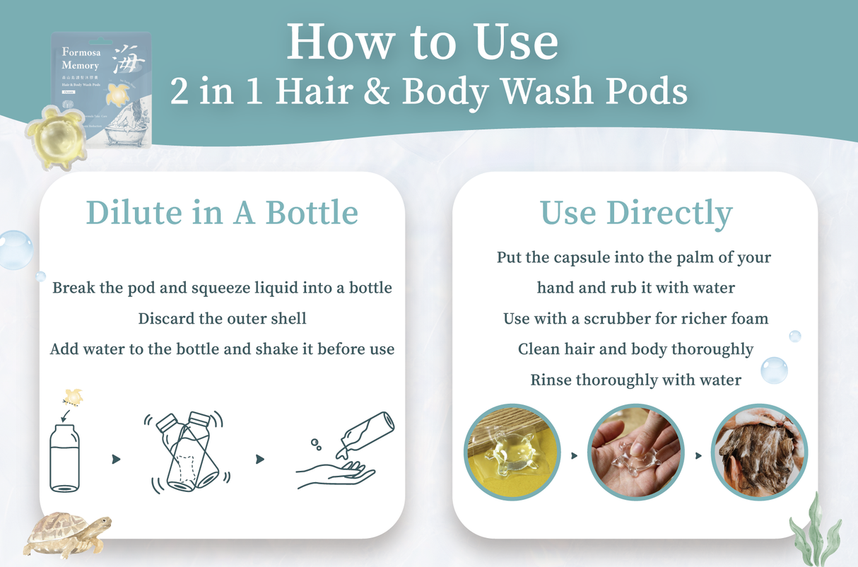 Sea Mild Formosa Memory Hair & Body Wash Pods-Ocean (5g x 3 pcs)