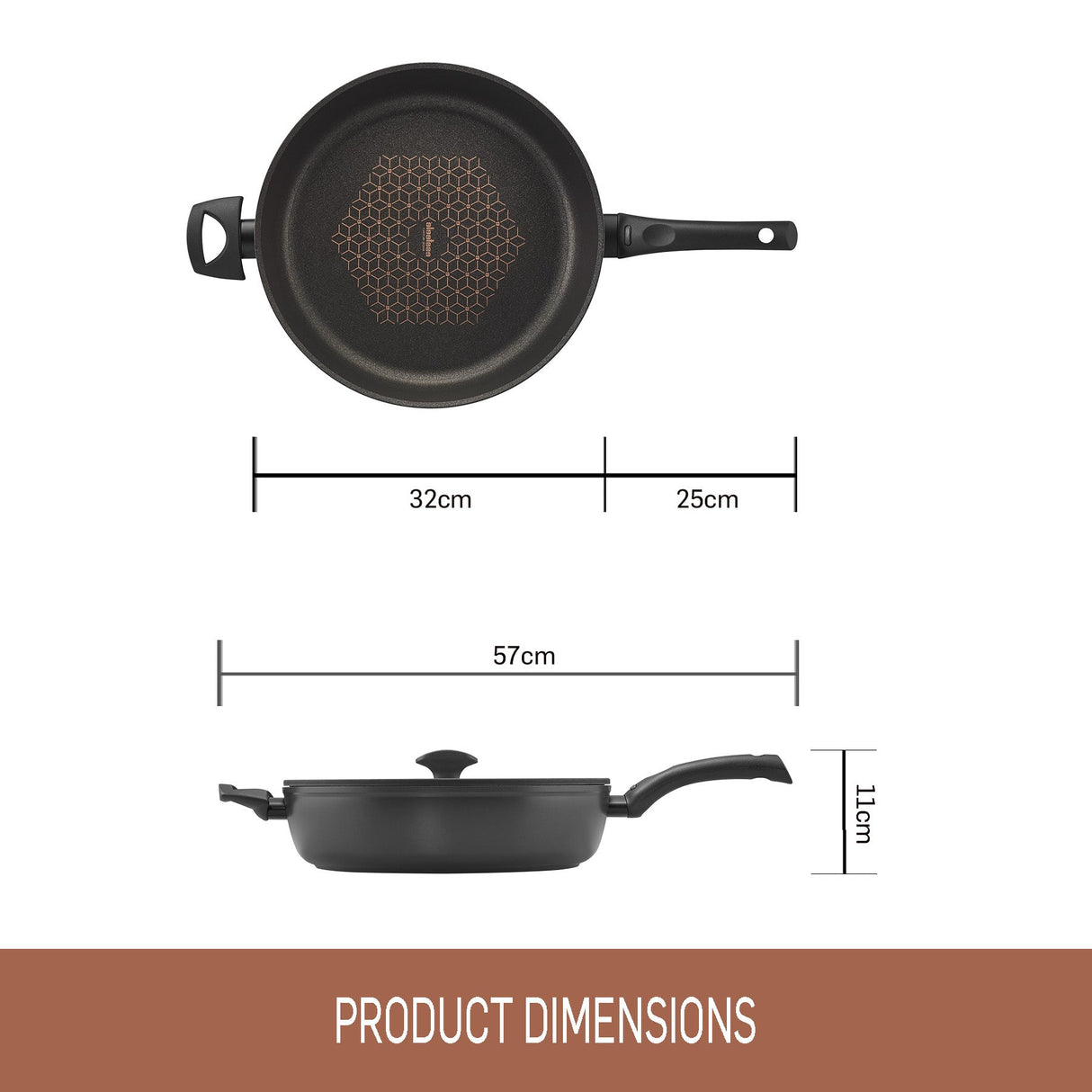 ESSTEELE Per Salute 32cm/5.7L Nonstick Induction Covered Sauté