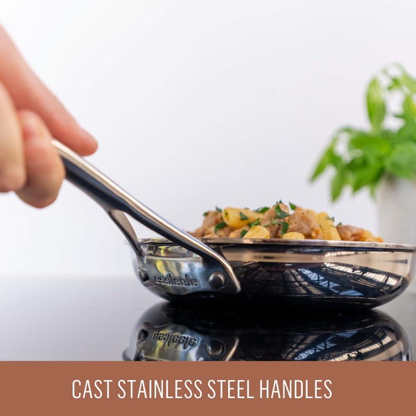 ESSTEELE Eternita Clad Stainless Steel Induction 2 Pc Cookware Set - 26cm Open French Skillet & 30cm Covered Sauteuse
