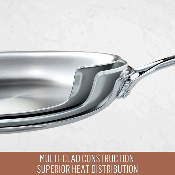 ESSTEELE Eternita Clad Stainless Steel Induction 2 Pc Cookware Set - 26cm Open French Skillet & 30cm Covered Sauteuse