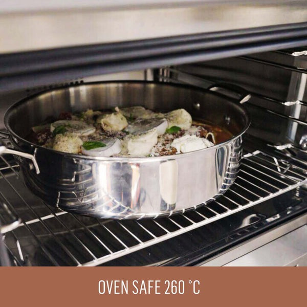 ESSTEELE Eternita Clad Stainless Steel Induction 2 Pc Cookware Set - 26cm Open French Skillet & 30cm Covered Sauteuse