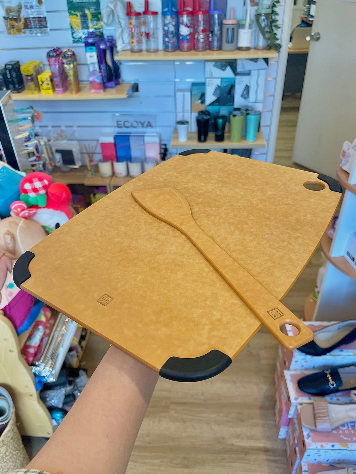 JIA - Antibacterial Wood Fiber Cutting Board M & Spatula Combo