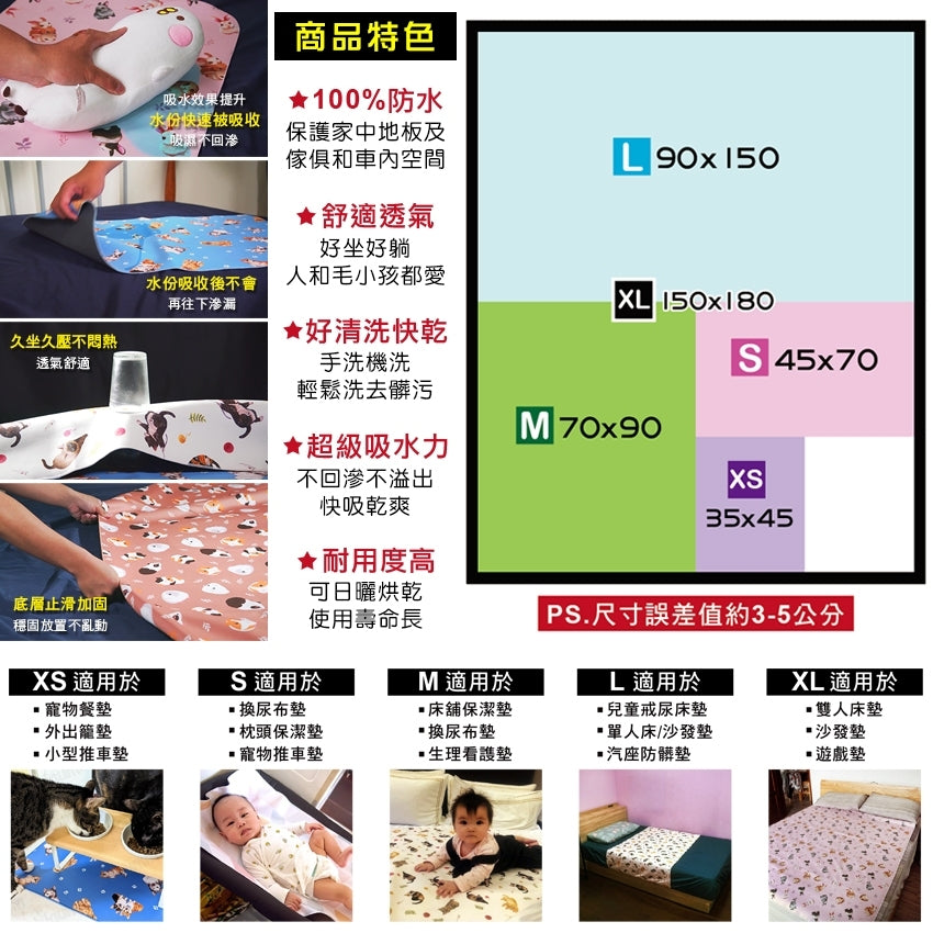 Wha Wha Ultra Absorbent Waterproof Mat (5 Layers) - Rainbow Pony