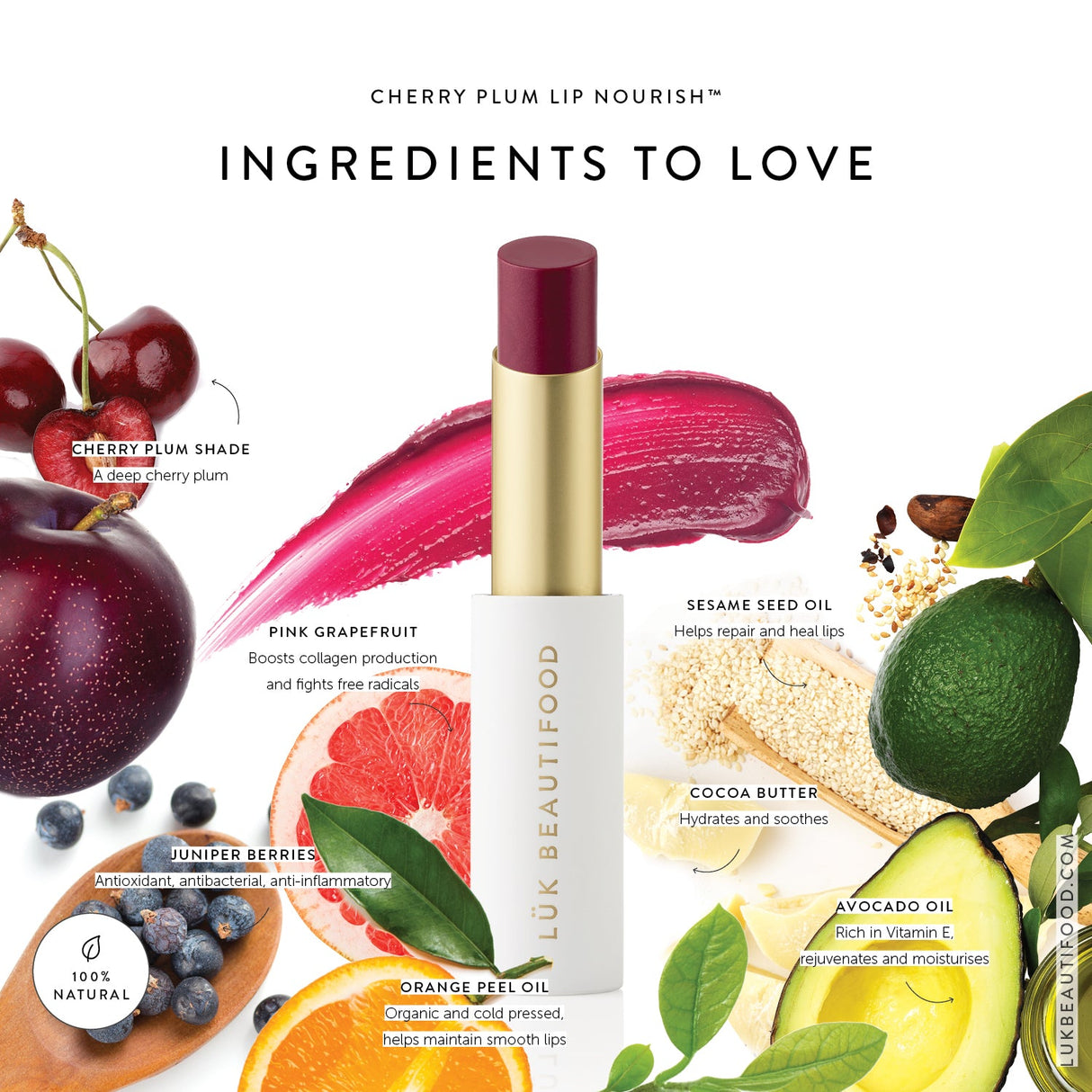 Lük beautifood Lip Nourish - Cherry Plum
