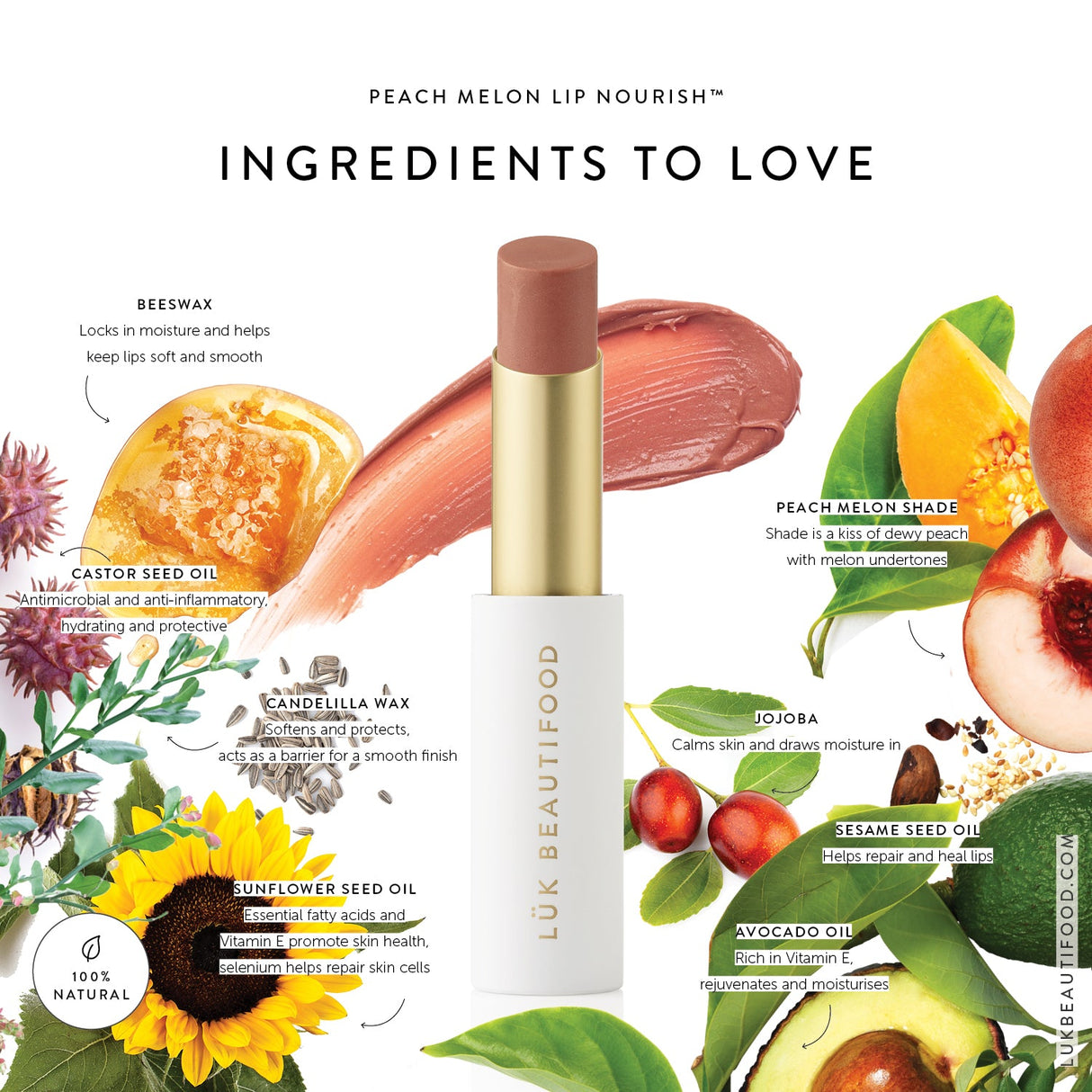 Lük beautifood Lip Nourish - Peach Melon