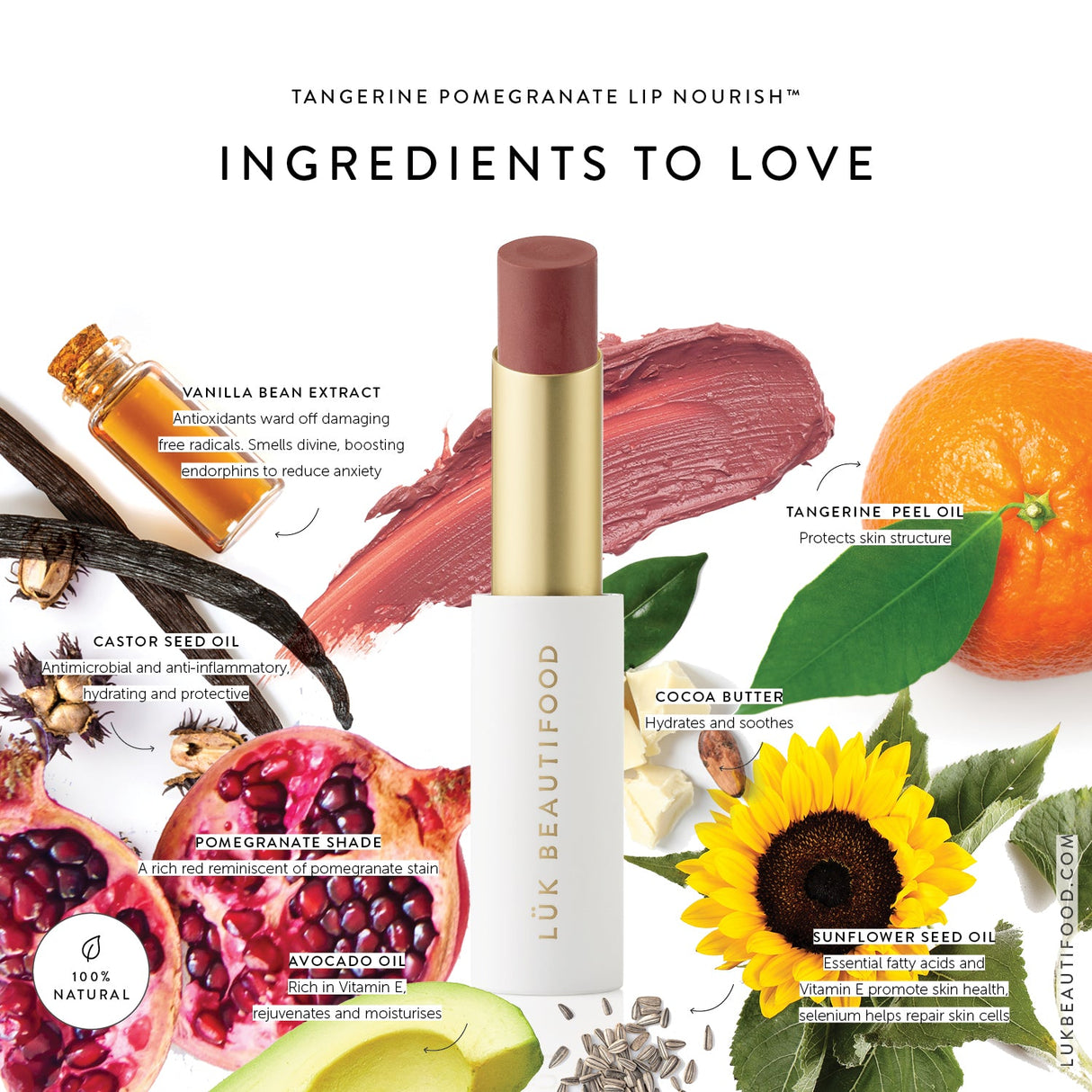 Lük beautifood Lip Nourish - Tangerine Pomegranate