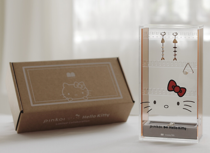 Moosy Life x Hello Kitty - Moonlight Rose Gold Dust Proof Jewelry Organize Box
