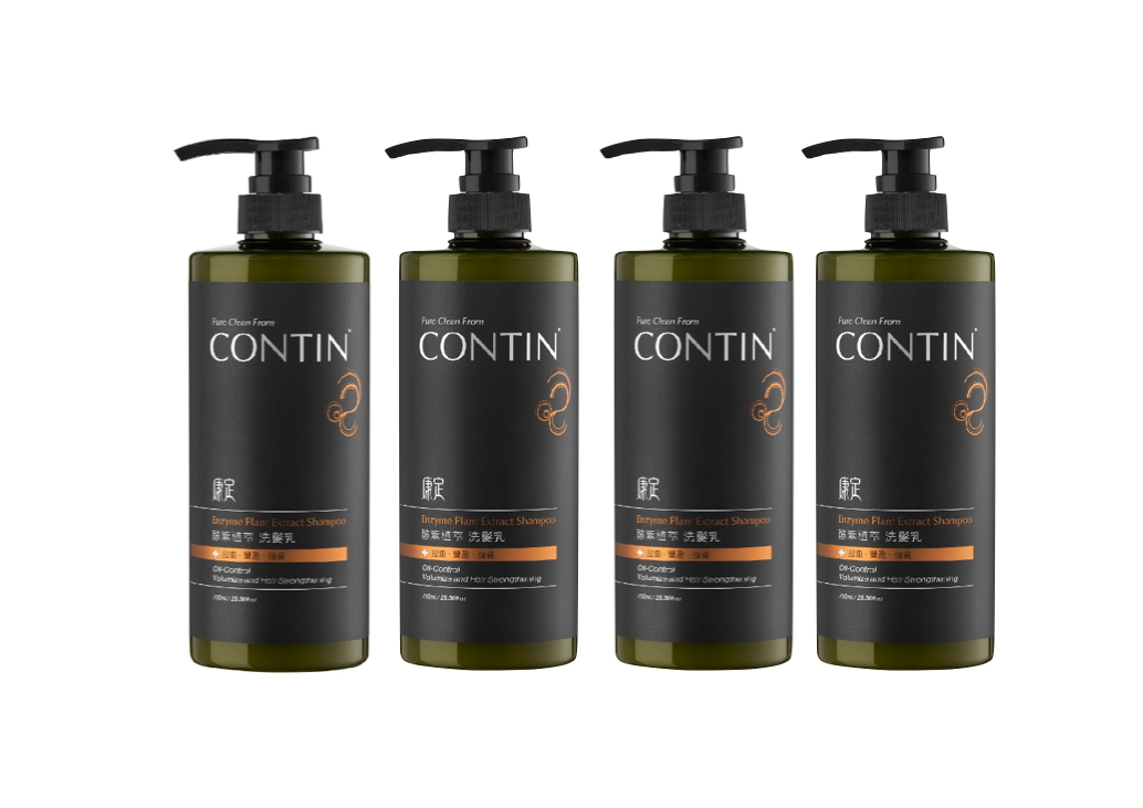 Contin Plant Extract Shampoo Family Size 康定經典洗髮精家庭號 750ml x 4 Bundle