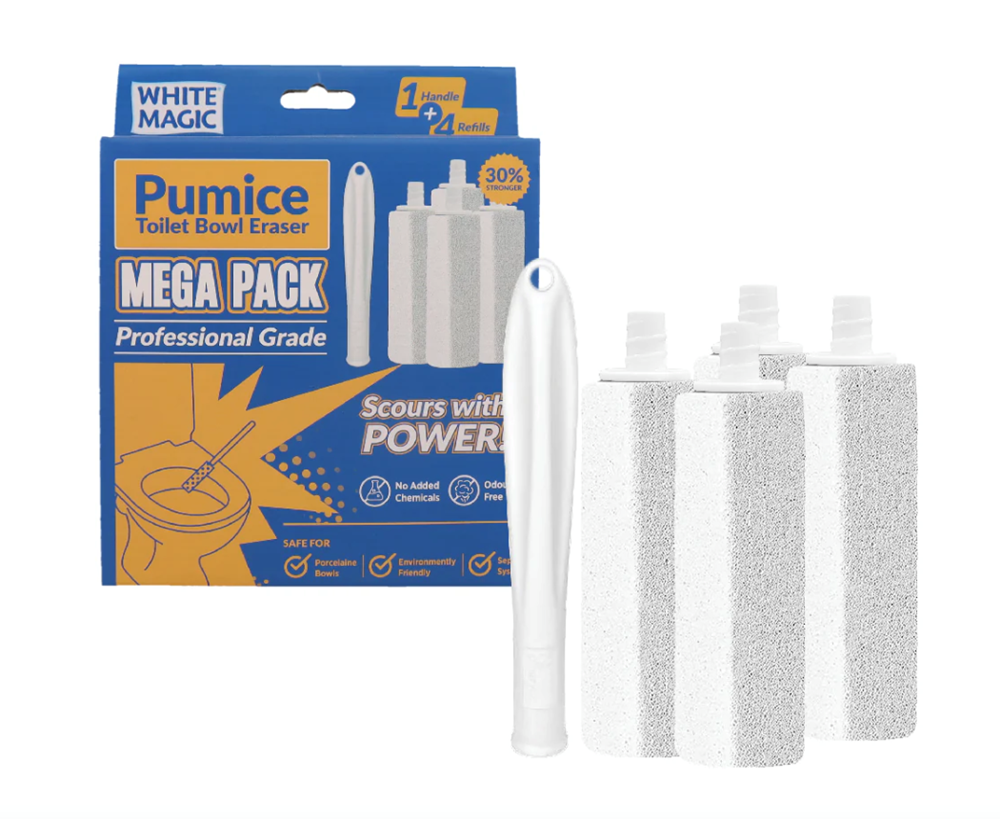 White Magic Pumice Toilet Bowl Eraser Mega 4 Pack