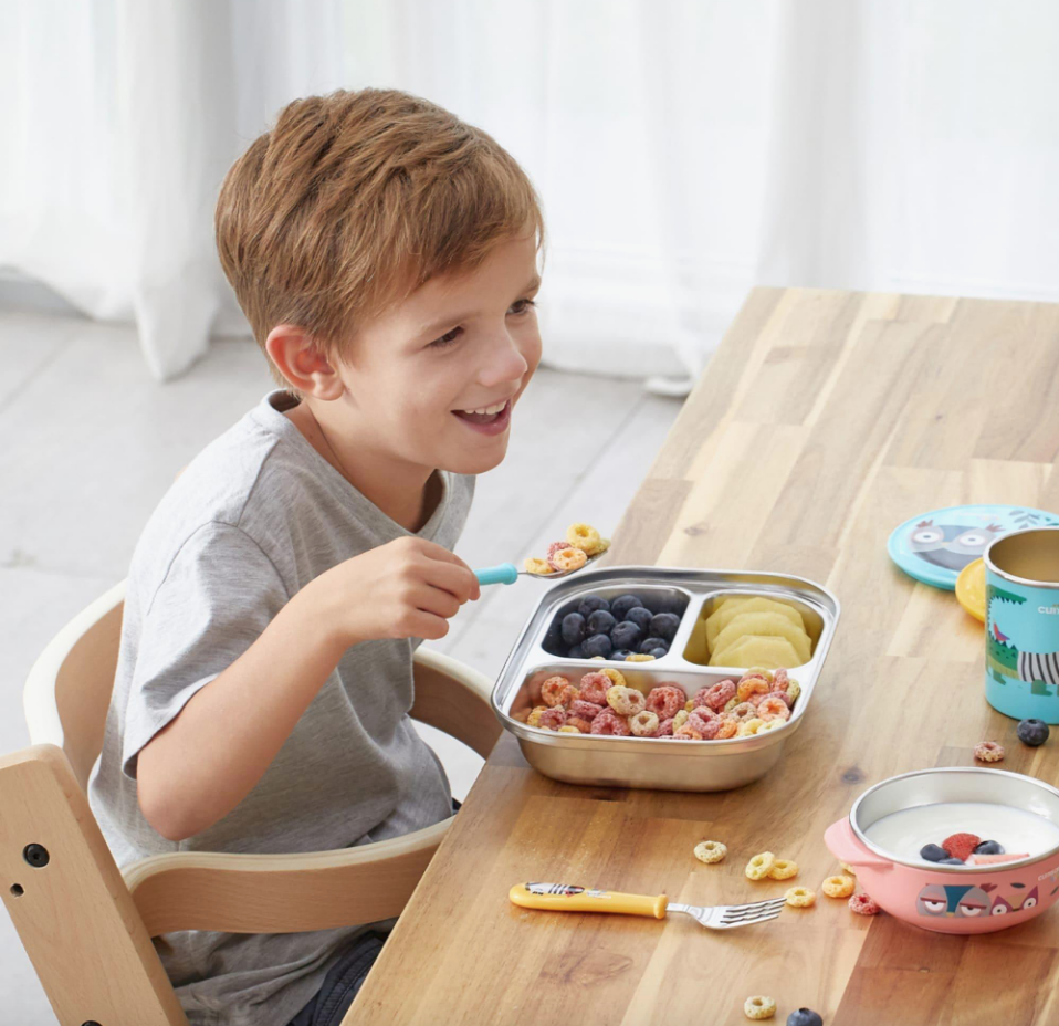 Cuitisan Stainless Steel Infant Kid Smart Spoon and Fork Set with Case