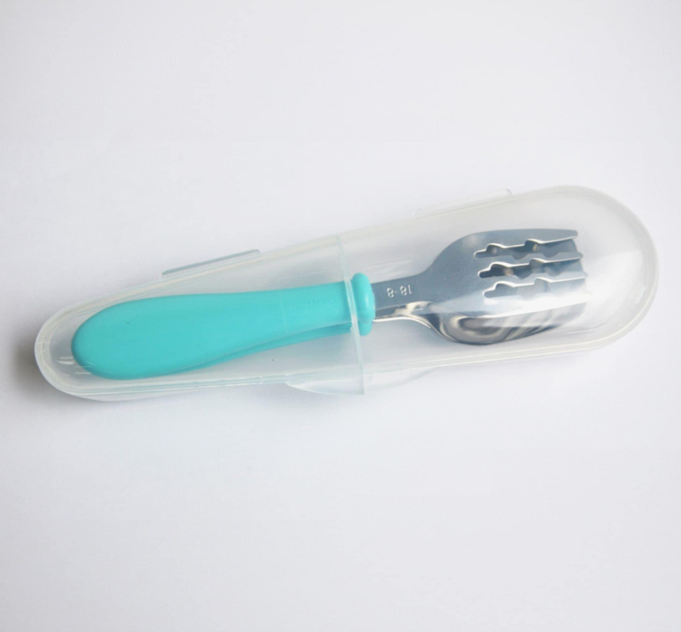 Cuitisan Stainless Steel Infant Kid Smart Spoon and Fork Set with Case
