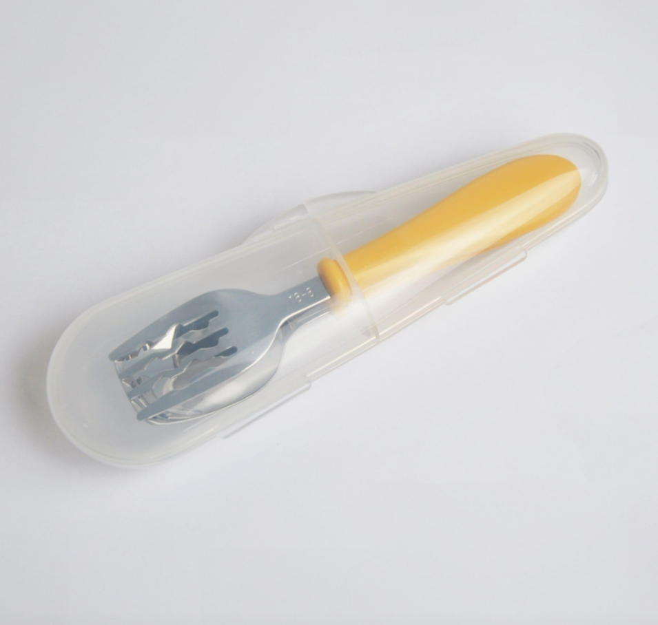 Cuitisan Stainless Steel Infant Kid Smart Spoon and Fork Set with Case