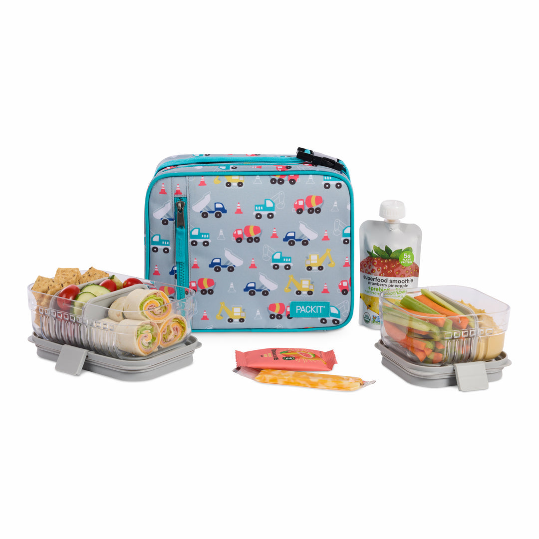 Packit - Freezable Classic Lunch Box - Construction Trucks (Late Sept Preorder)