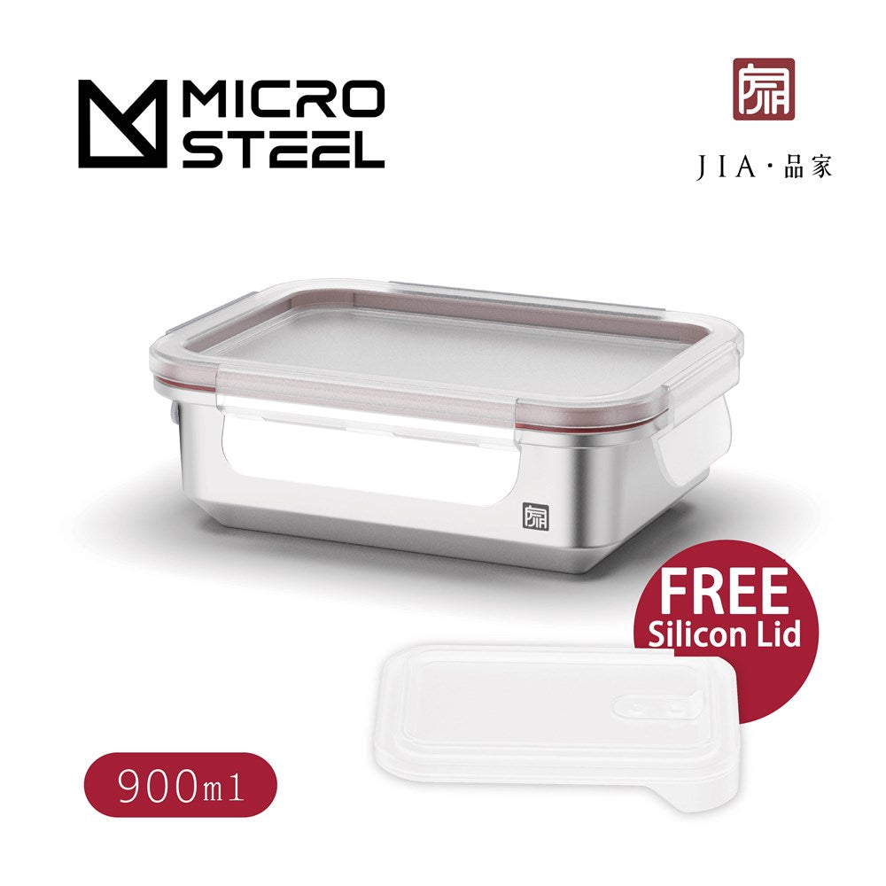 JIA - Microwave Safe Stainless Steel Food Container with FREE Silicon Lids Combo