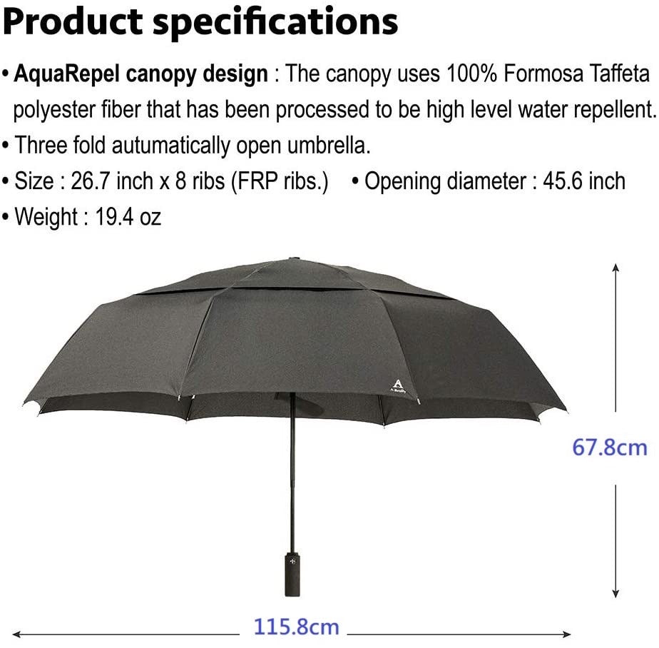 A.BROLLY Portobello Large Travel Folding Umbrella - Original Auto