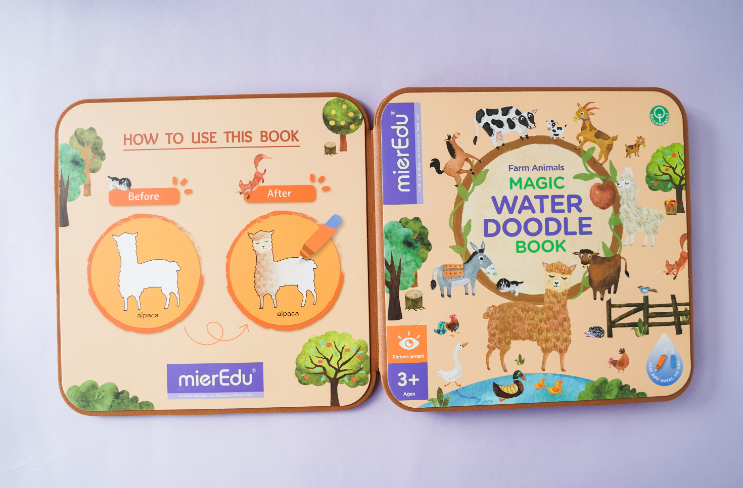 Mier Magic Water Doodle Book - Farm Animals