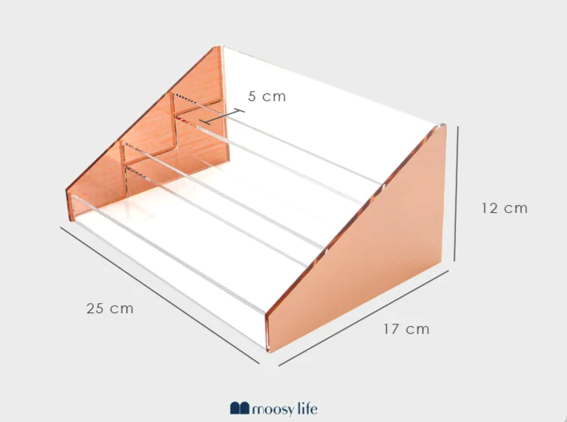 Moosy Life Moonlight Rose Gold Perfume Organizer Tray