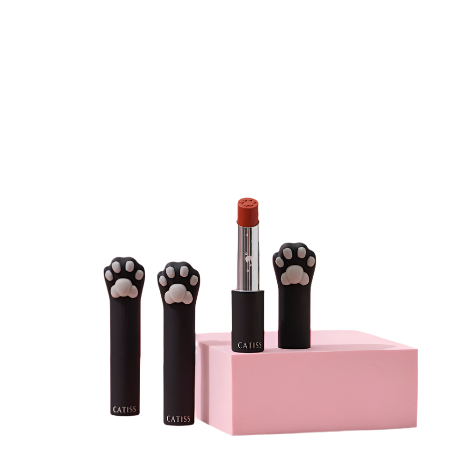 Catiss Black Cat Paw Design Lip Balm - Pumpkin Orange *New*