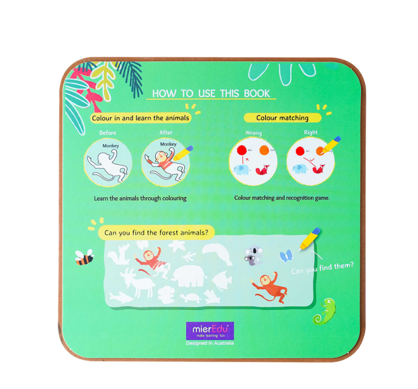 Mier Magic Water Doodle Book - Forest Animals