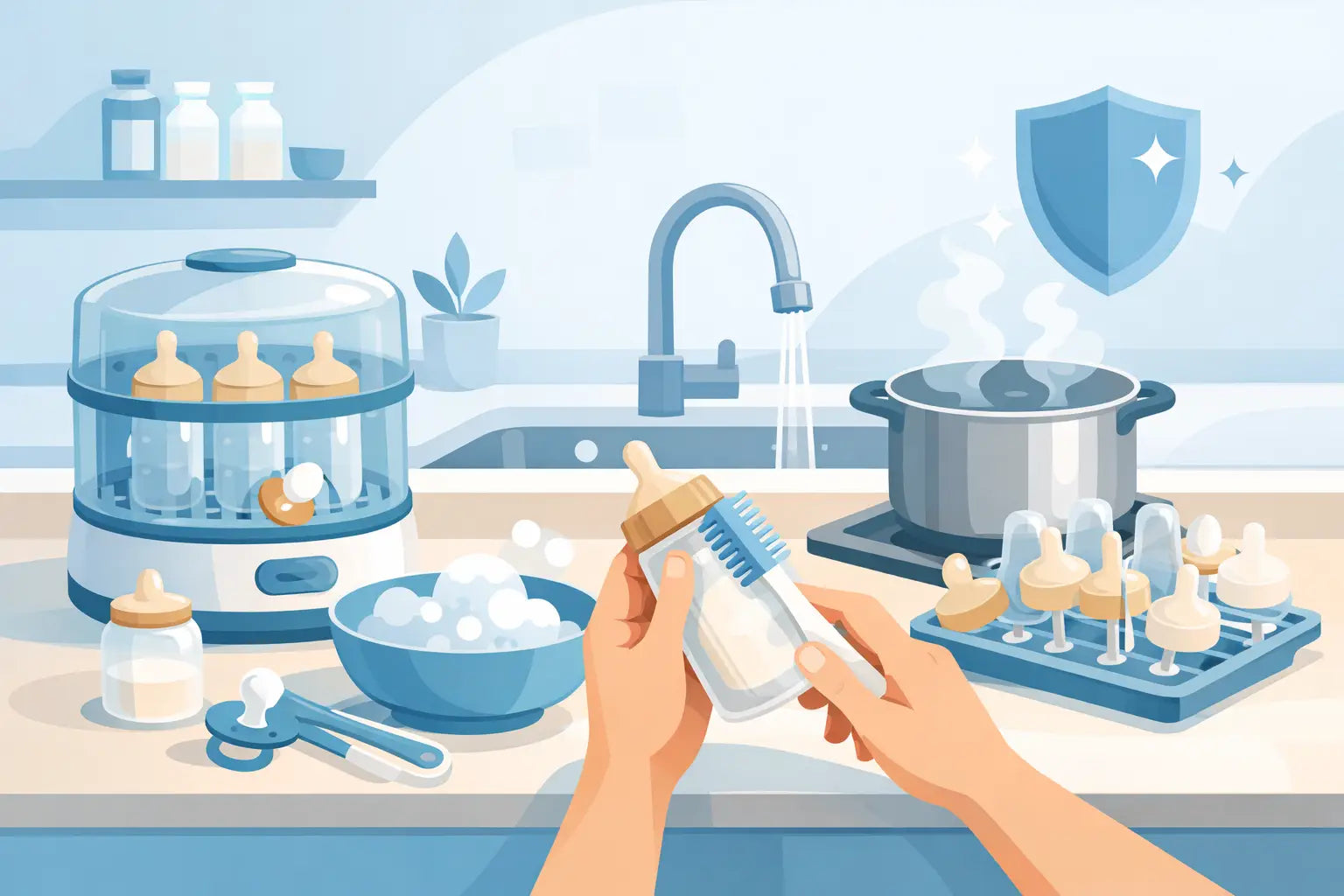 How to Sanitise Baby Bottles Safely at Home