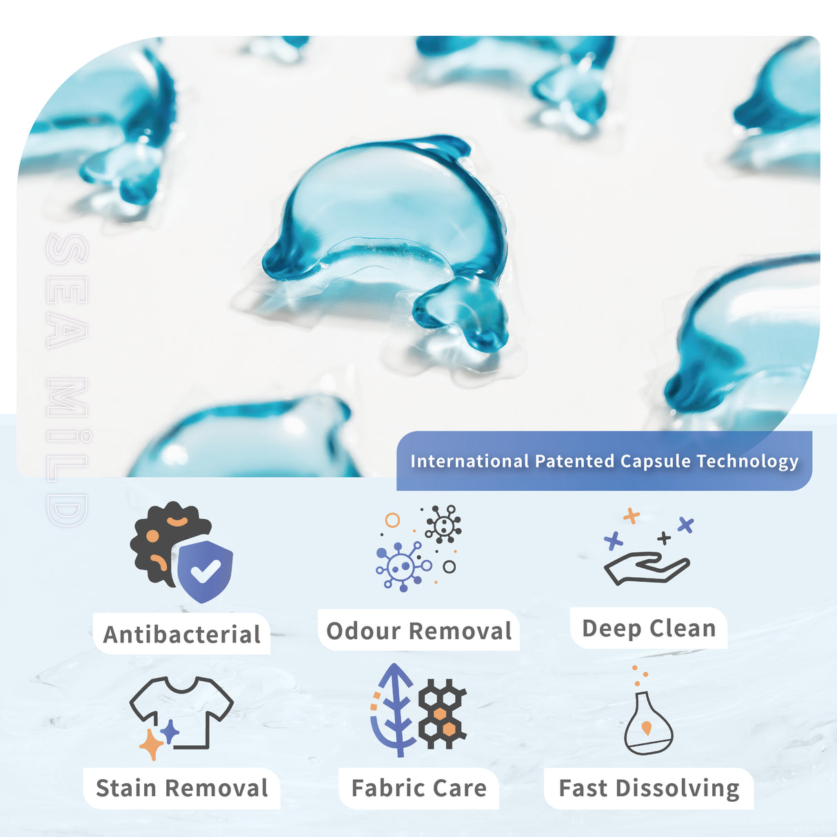 Sea Mild Zinc-Silver Ion Antibacterial Laundry Pods Plus (10g x 30 pcs) X 6 Bundle Early July Preorder
