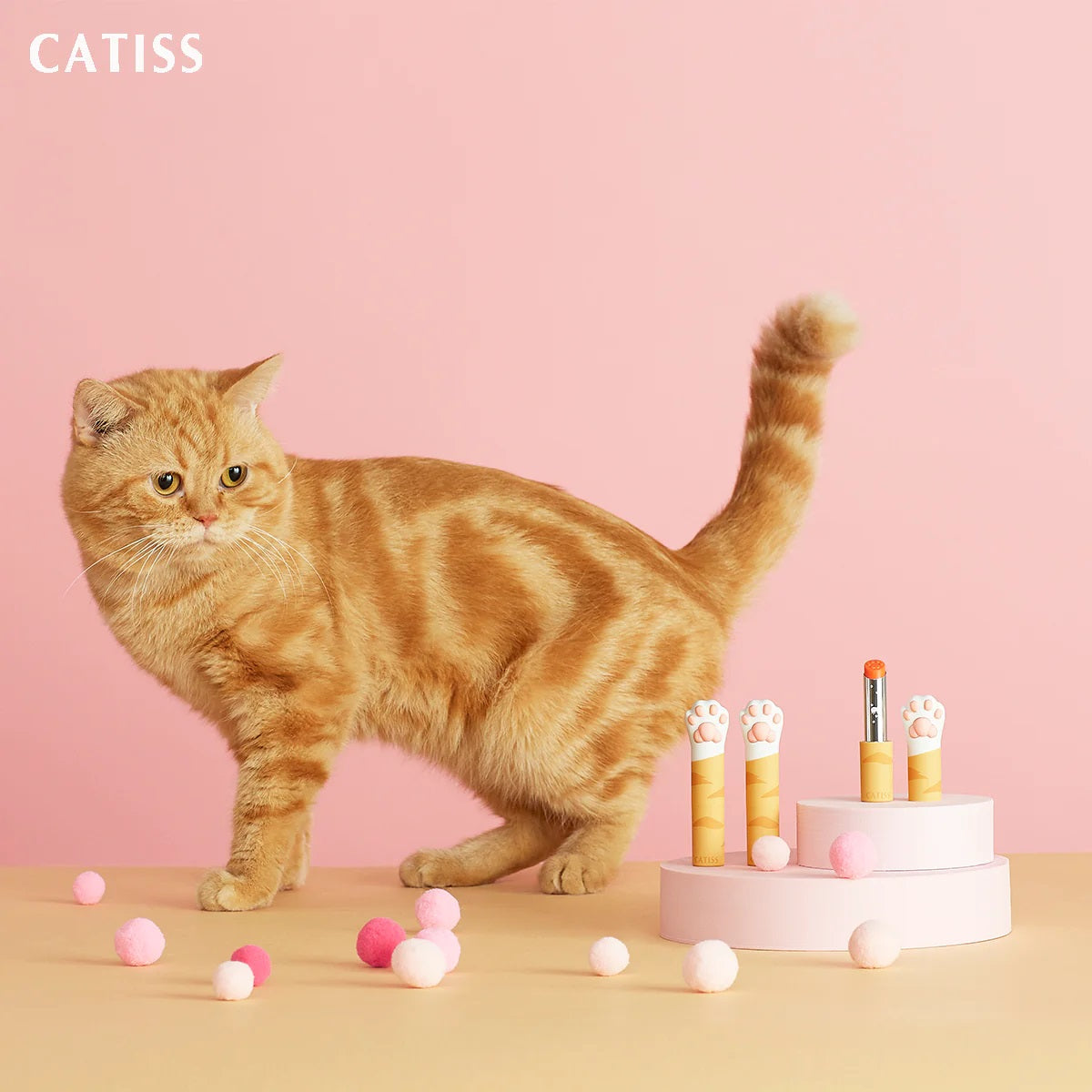 Catiss Ginger Cat Paw Design Lip Balm - Orange Honey Awakening (Tinted)