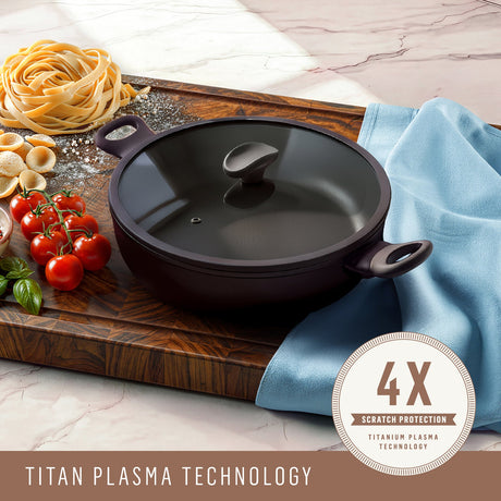 ESSTEELE - Per Domani Ceramic Induction Covered Sauté with Helper Handle 30cm/5.5L