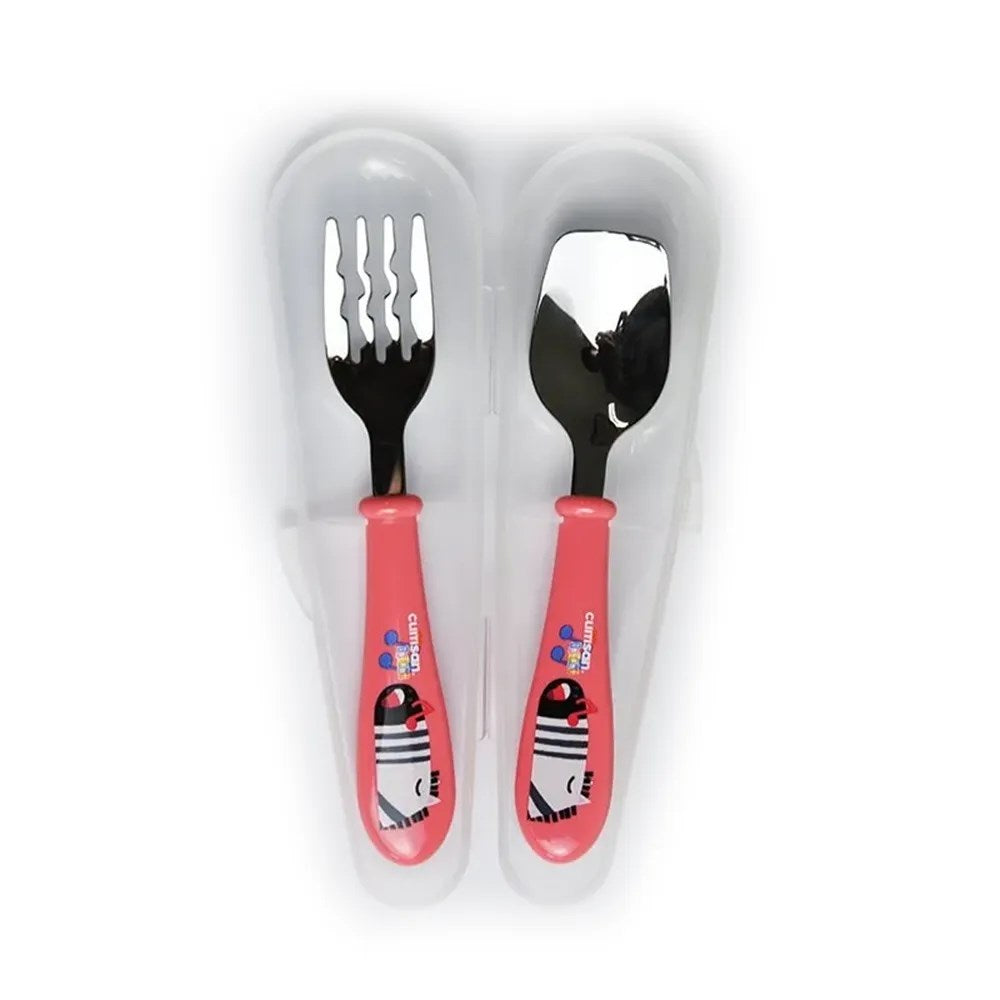Cuitisan Stainless Steel Infant Kid Smart Spoon and Fork Set with Case