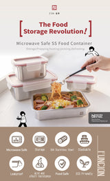 JIA - Microwave Safe SS Food Container 10 pcs bundle with Free silicon Lids