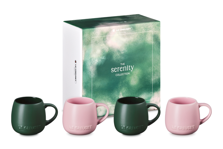 Le Creuset Serenity Mugs Set of 4 (Forêt / Sugar Pink)