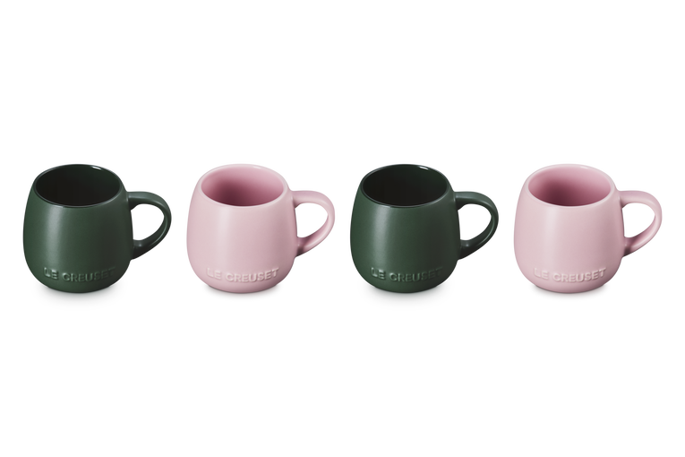 Le Creuset Serenity Mugs Set of 4 (Forêt / Sugar Pink)