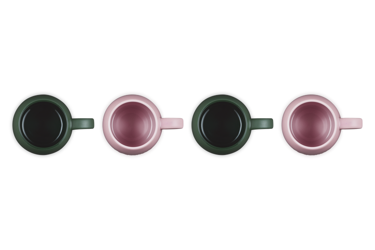 Le Creuset Serenity Mugs Set of 4 (Forêt / Sugar Pink)